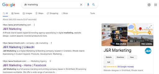 J&R Marketing SEO Ranking