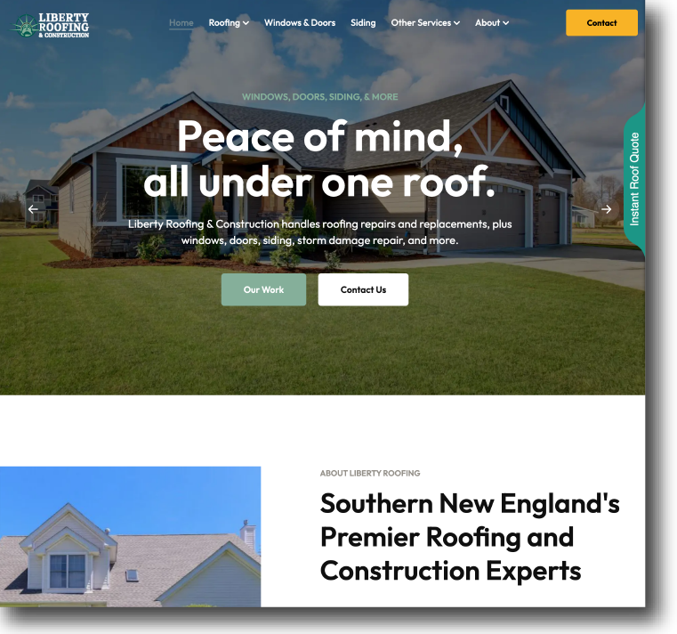 Liberty Roofing – J&R Website Portfolio